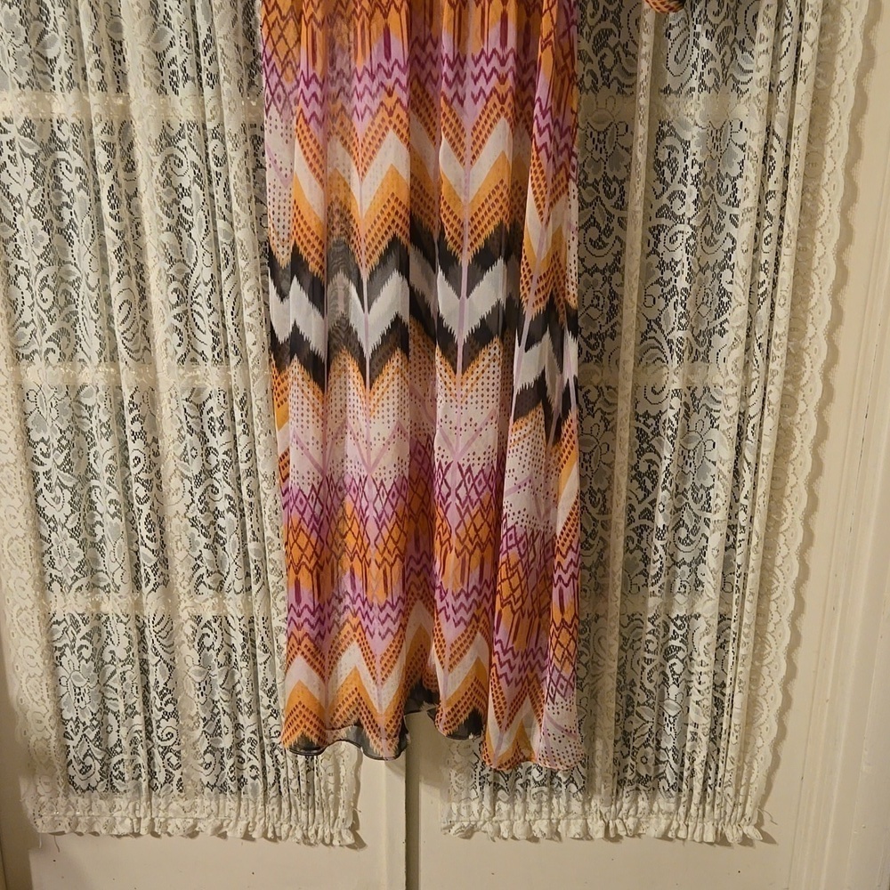 Ark & Co. Sheer Chevron Maxi Beach Coverup Size Medium - Picture 5 of 6